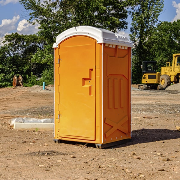 how often are the portable restrooms cleaned and serviced during a rental period in Ebony